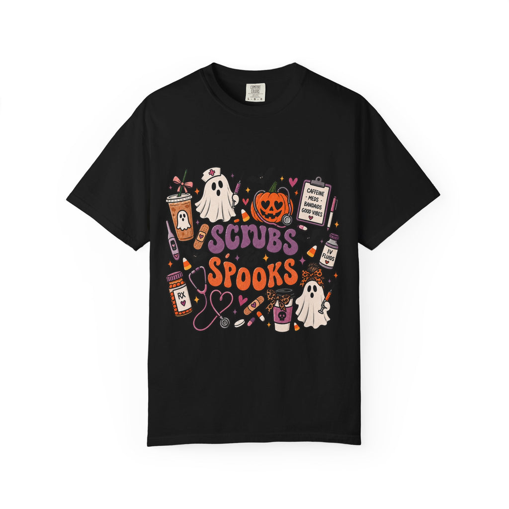 Halloween Sips & Spooks T-Shirt — Cute Coffee Ghosts Pumpkin Graphic Tee