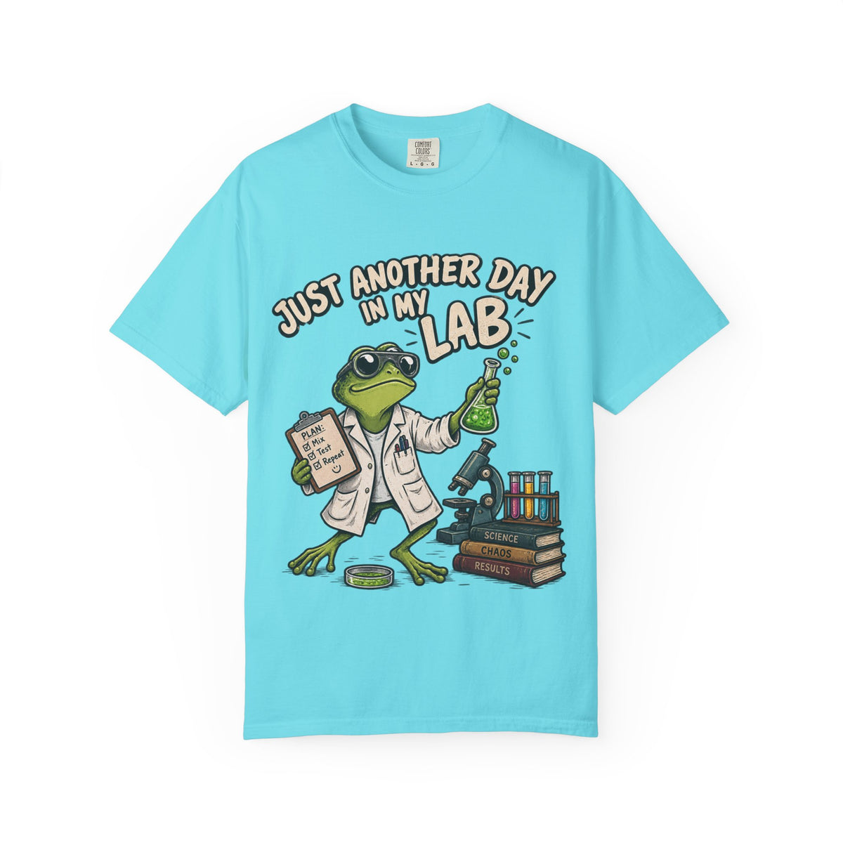 Just Another Day in My Lab Frog T-Shirt — Cute Scientist Amphibian Tee for Lab Lovers