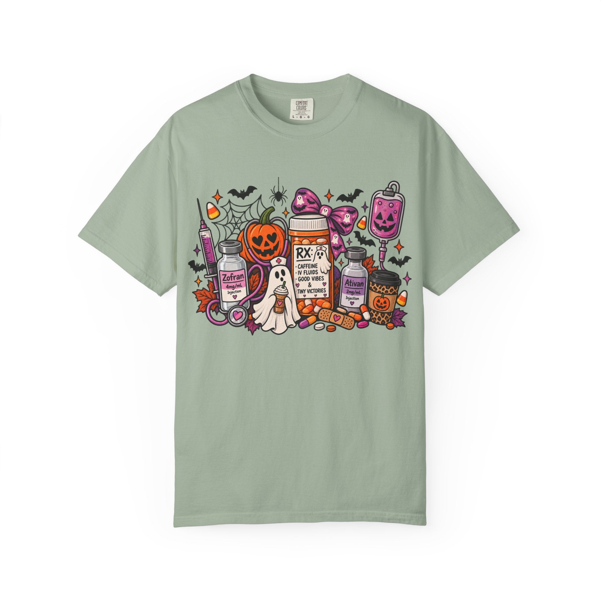 Halloween Pill Bottle T-Shirt — Candy, Pumpkins & Spooky Medicine Design