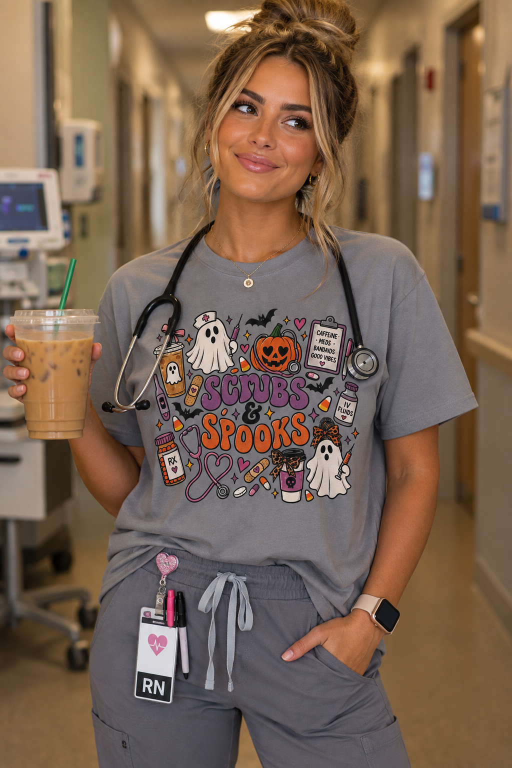 Halloween Sips & Spooks T-Shirt — Cute Coffee Ghosts Pumpkin Graphic Tee