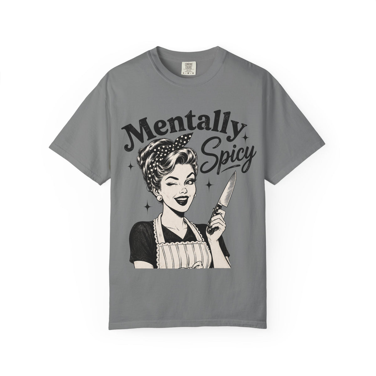 Mentally Spicy T-Shirt — Retro Pinup Chef Graphic Tee