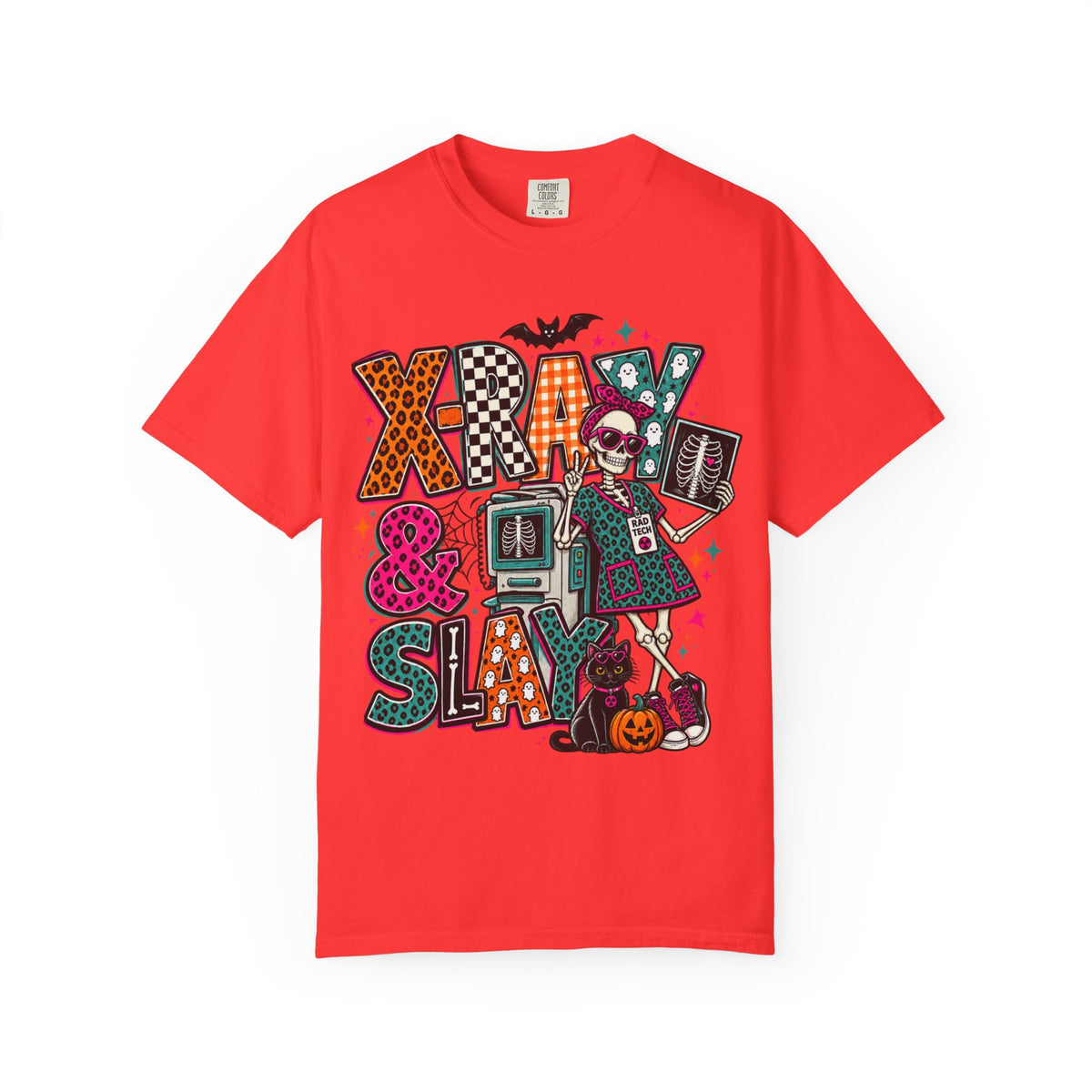 Halloween Floral Witch T-Shirt — "X-Ray & Slay" Graphic Tee