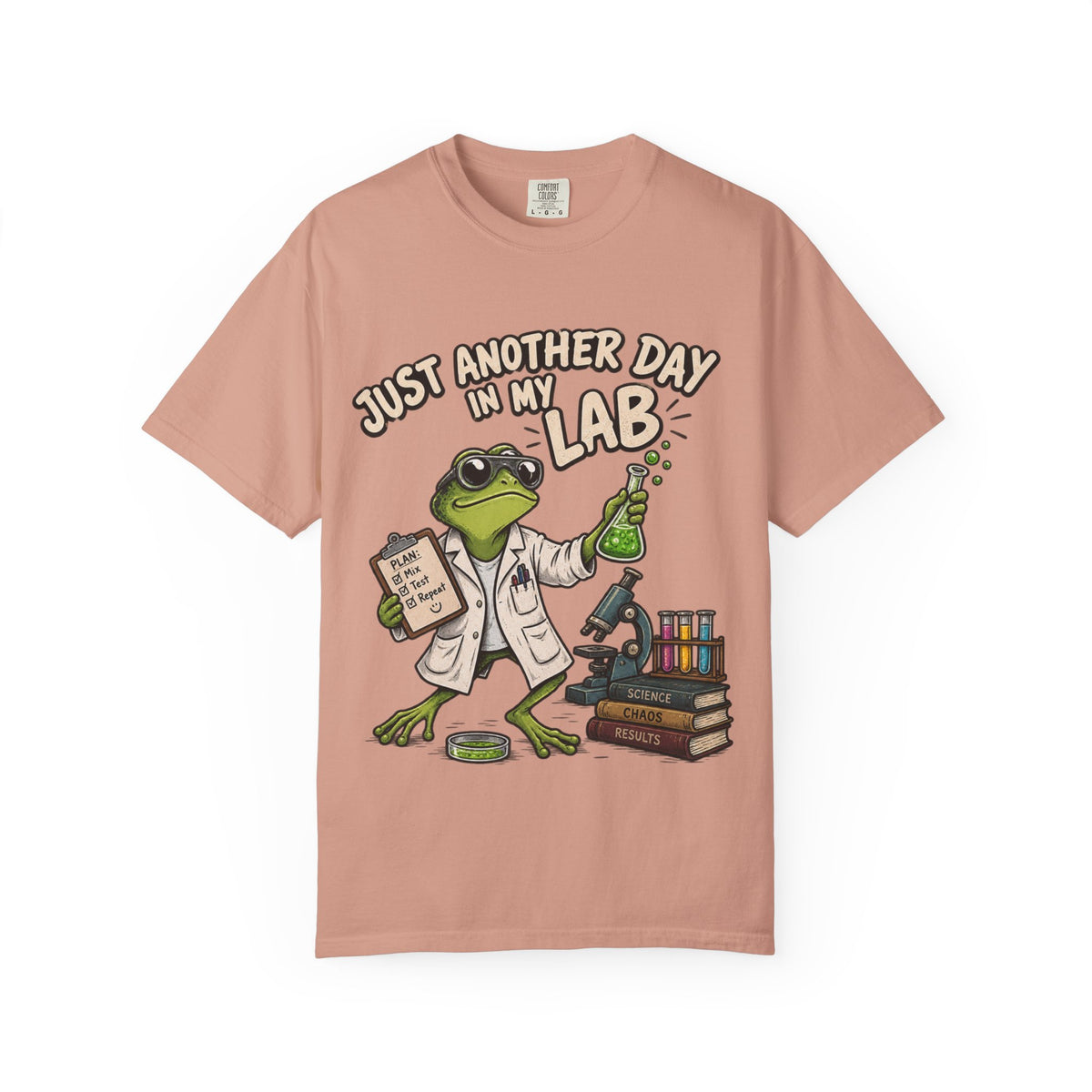 Just Another Day in My Lab Frog T-Shirt — Cute Scientist Amphibian Tee for Lab Lovers