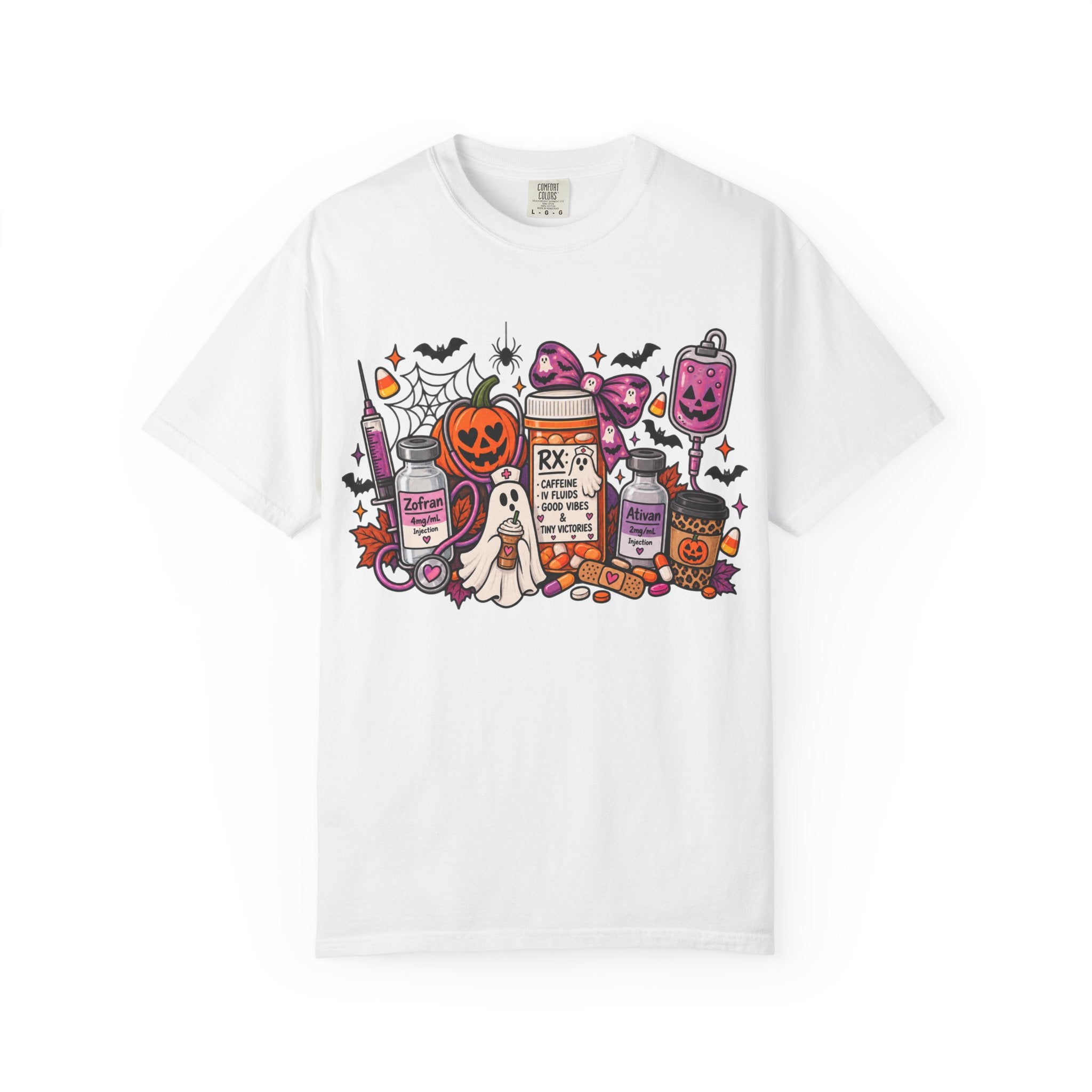 Halloween Pill Bottle T-Shirt — Candy, Pumpkins & Spooky Medicine Design