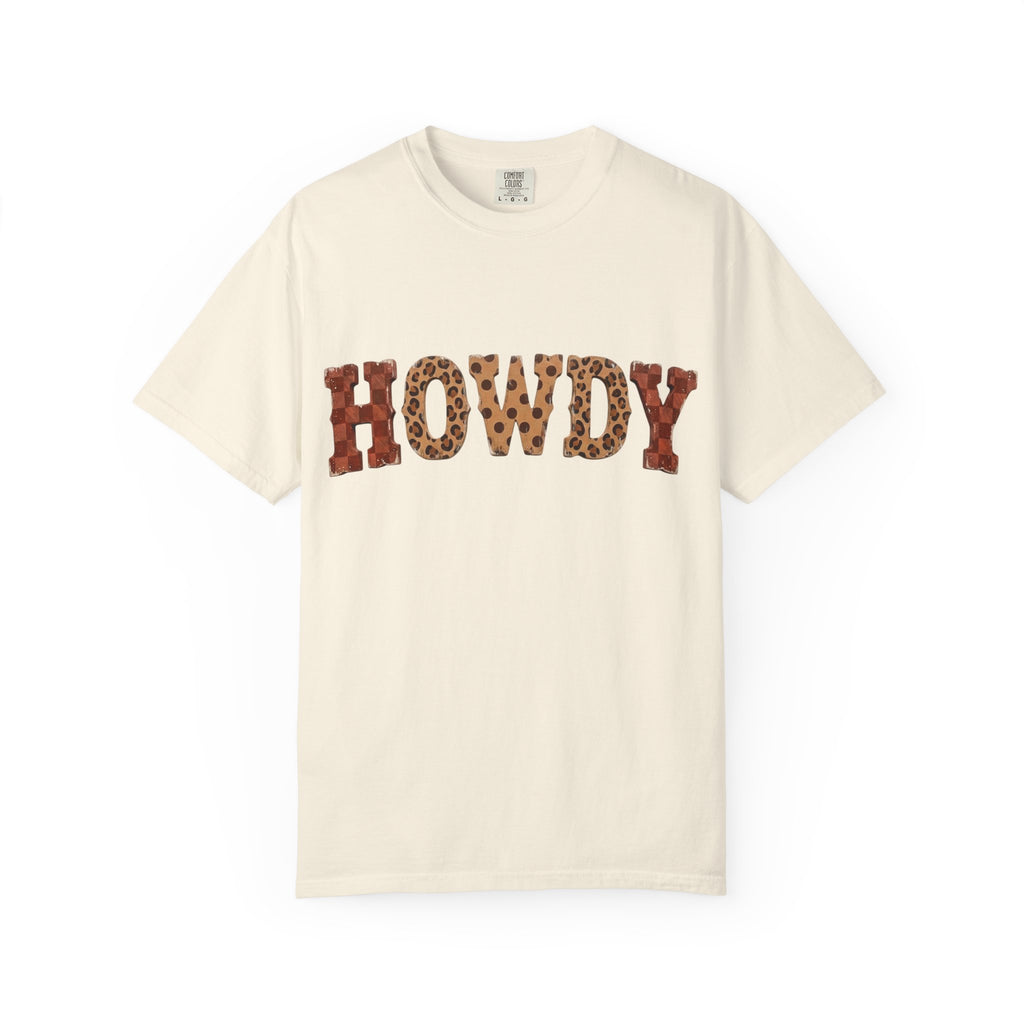 Howdy Leopard Print Tee — Western Graphic Cotton T‑Shirt