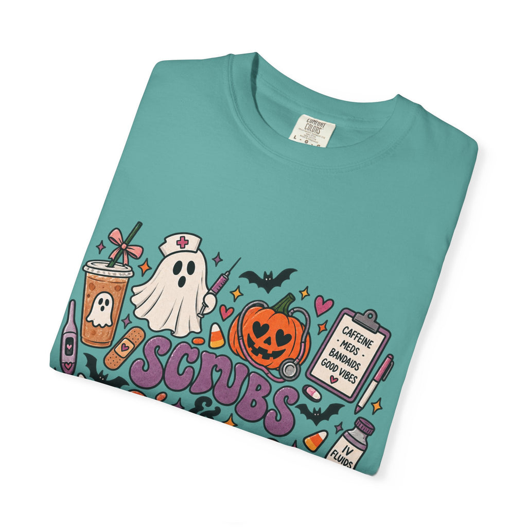 Halloween Sips & Spooks T-Shirt — Cute Coffee Ghosts Pumpkin Graphic Tee