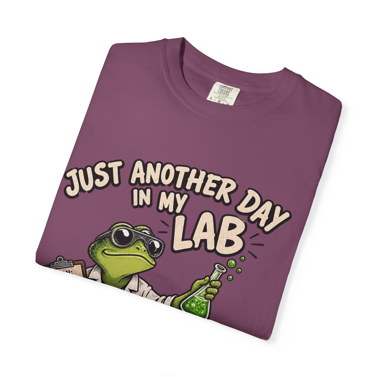 Just Another Day in My Lab Frog T-Shirt — Cute Scientist Amphibian Tee for Lab Lovers