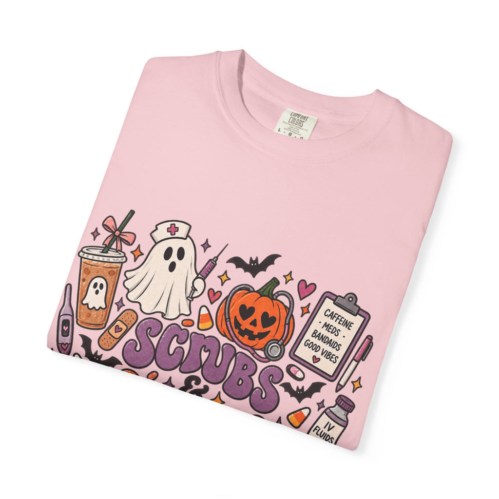 Halloween Sips & Spooks T-Shirt — Cute Coffee Ghosts Pumpkin Graphic Tee