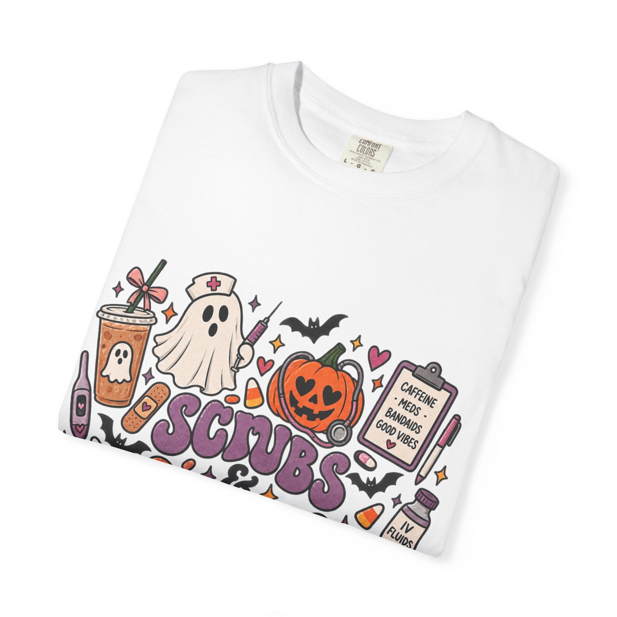 Halloween Sips & Spooks T-Shirt — Cute Coffee Ghosts Pumpkin Graphic Tee