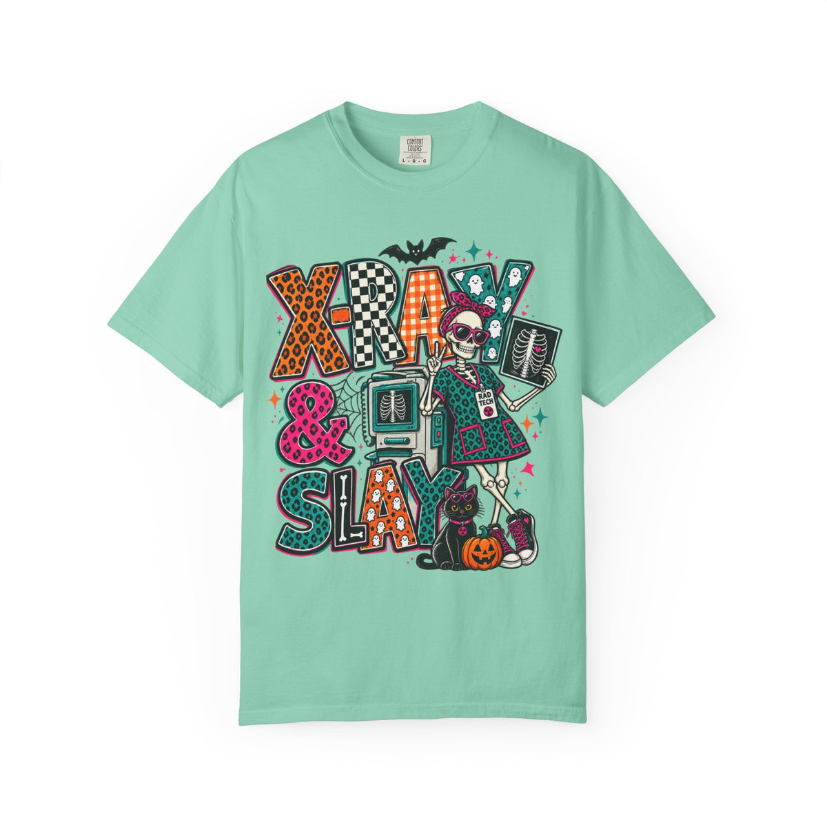 Halloween Floral Witch T-Shirt — "X-Ray & Slay" Graphic Tee