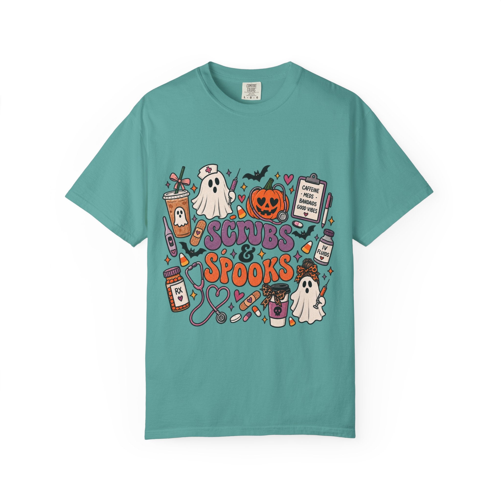 Halloween Sips & Spooks T-Shirt — Cute Coffee Ghosts Pumpkin Graphic Tee