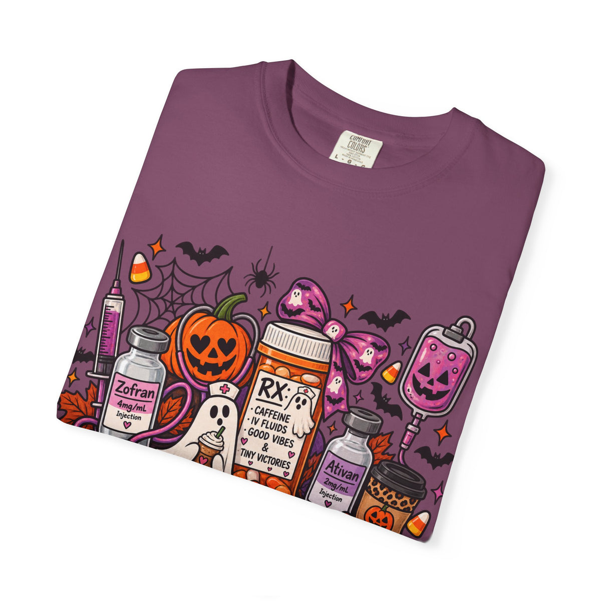 Halloween Pill Bottle T-Shirt — Candy, Pumpkins & Spooky Medicine Design