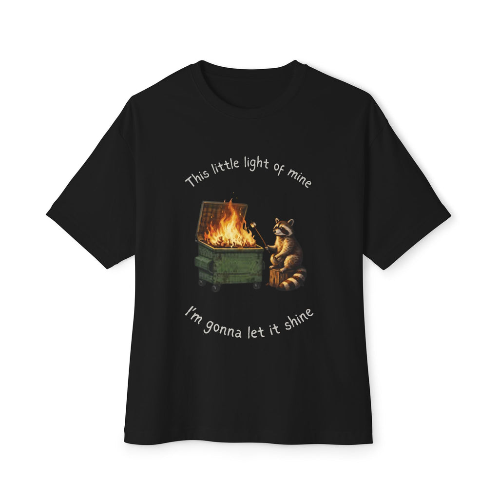 Dumpster Fire Raccoon Tee — "This Little Light of Mine I'm Gonna Let It Shine" Graphic T-Shirt