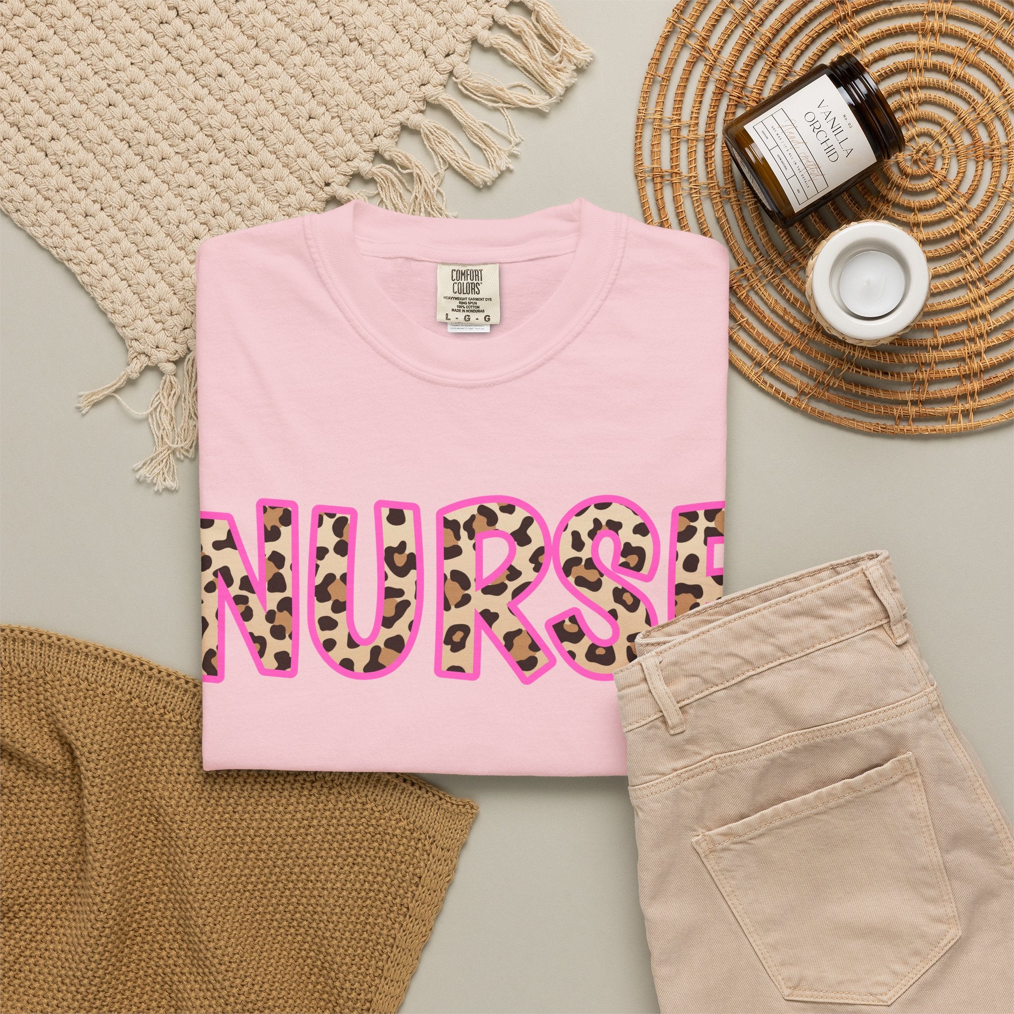 Nurse Leopard Print T-Shirt — Bold Pink Animal Print Nursing Tee