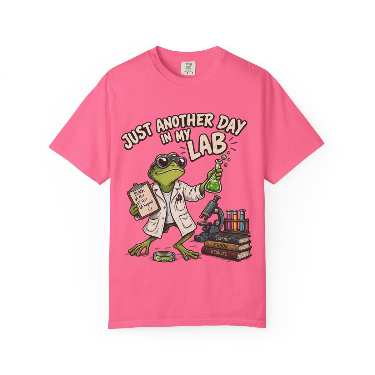 Just Another Day in My Lab Frog T-Shirt — Cute Scientist Amphibian Tee for Lab Lovers