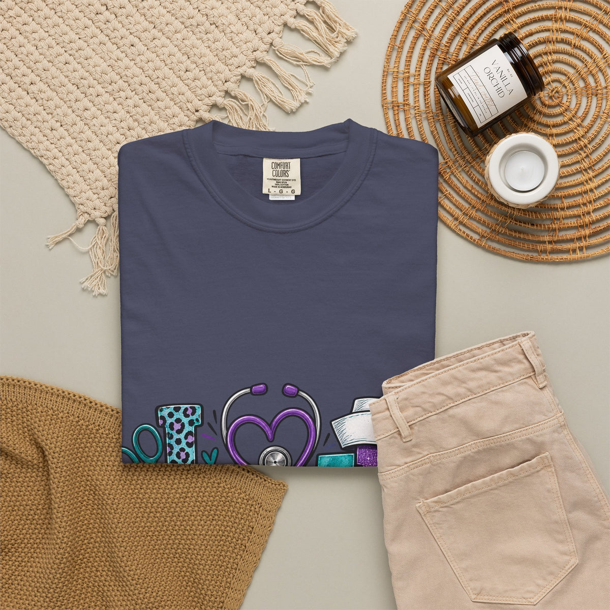Nurse Love T-Shirt — Medical Hearts, Stethoscope & Scrubs Graphic