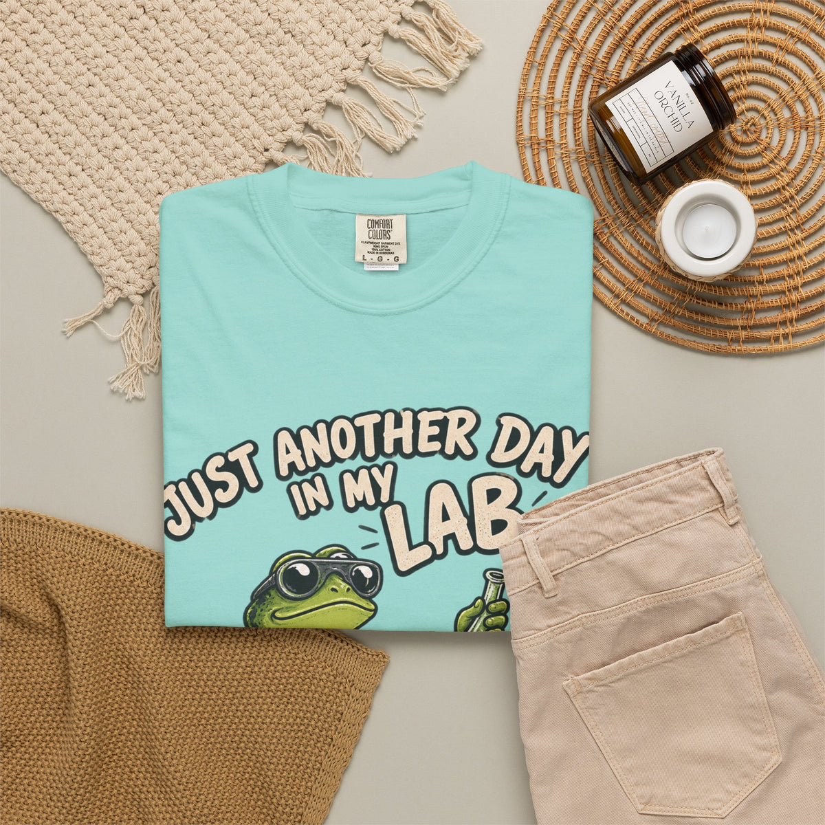 Just Another Day in My Lab Frog T-Shirt — Cute Scientist Amphibian Tee for Lab Lovers
