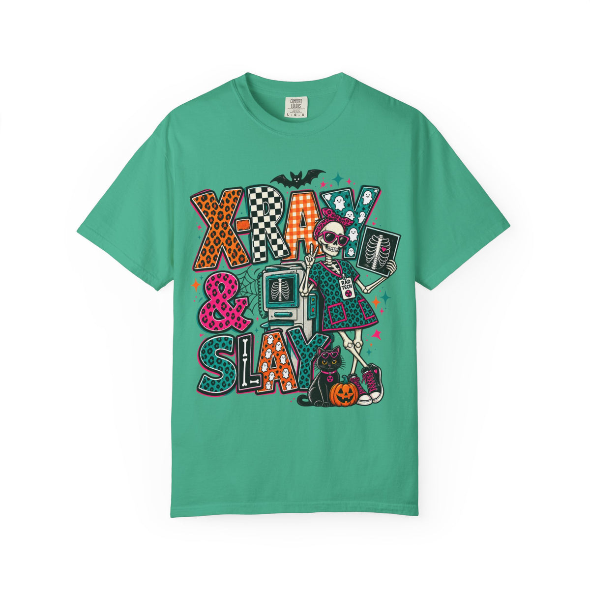Halloween Floral Witch T-Shirt — "X-Ray & Slay" Graphic Tee