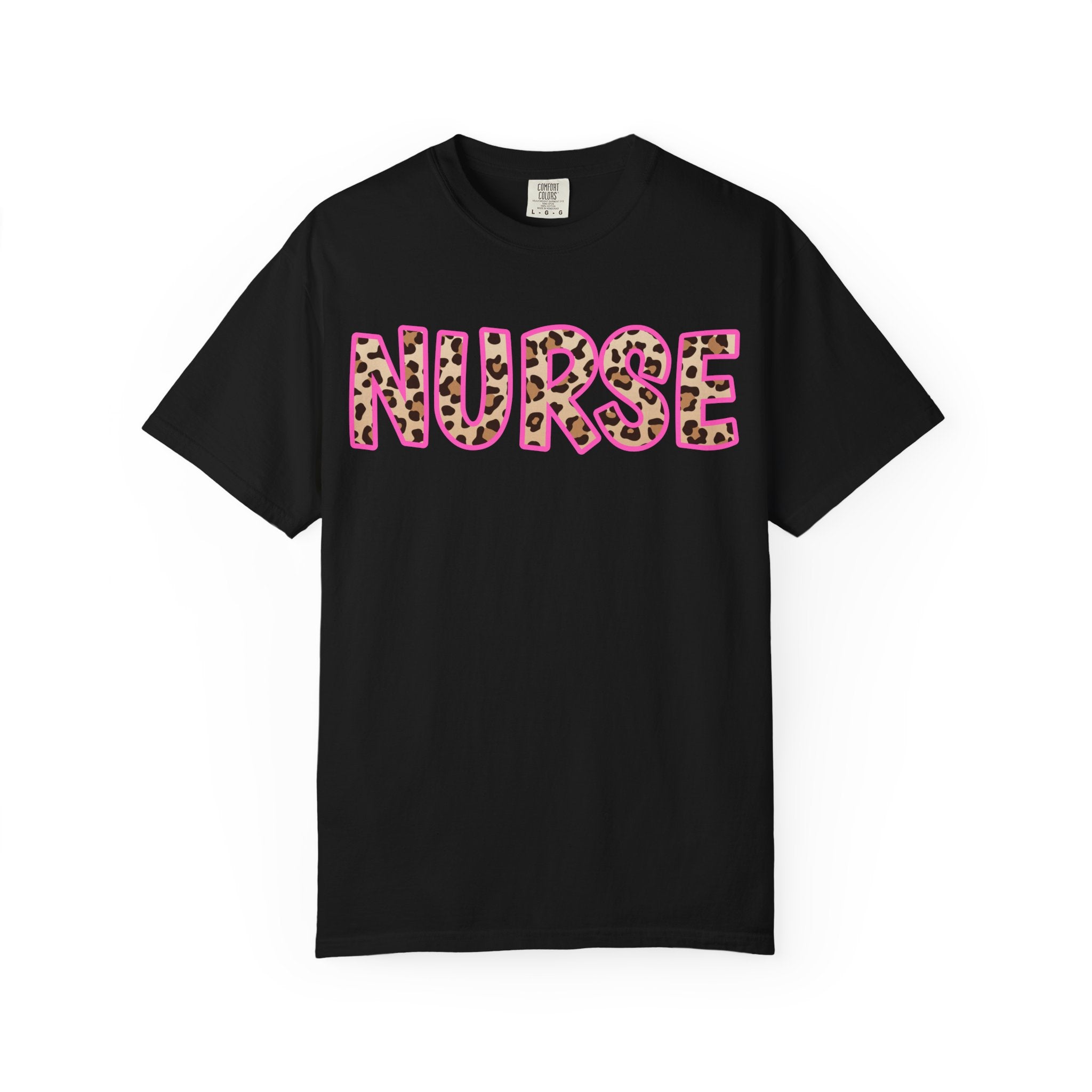 Nurse Leopard Print T-Shirt — Bold Pink Animal Print Nursing Tee