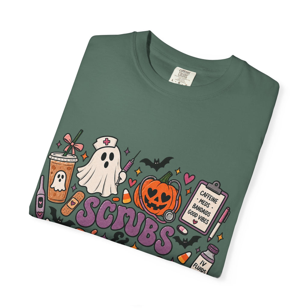 Halloween Sips & Spooks T-Shirt — Cute Coffee Ghosts Pumpkin Graphic Tee