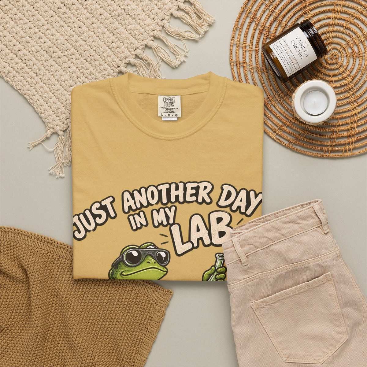 Just Another Day in My Lab Frog T-Shirt — Cute Scientist Amphibian Tee for Lab Lovers