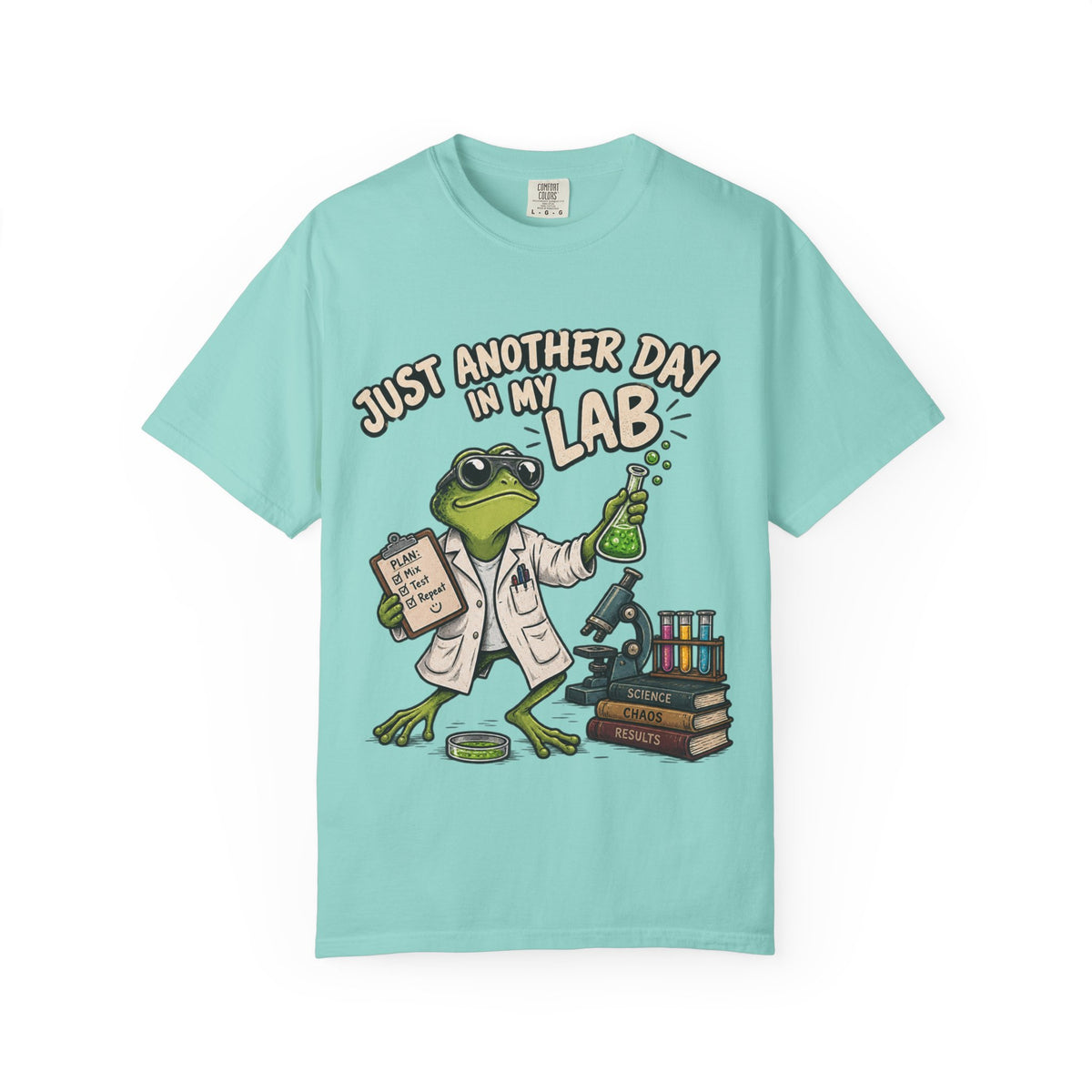 Just Another Day in My Lab Frog T-Shirt — Cute Scientist Amphibian Tee for Lab Lovers