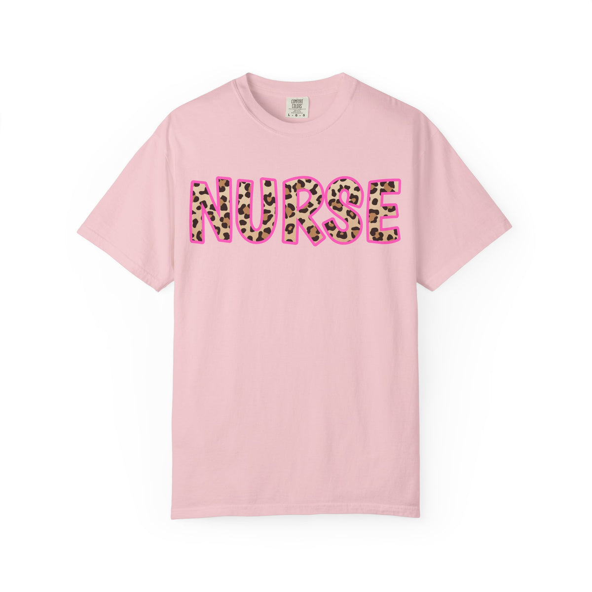 Nurse Leopard Print T-Shirt — Bold Pink Animal Print Nursing Tee