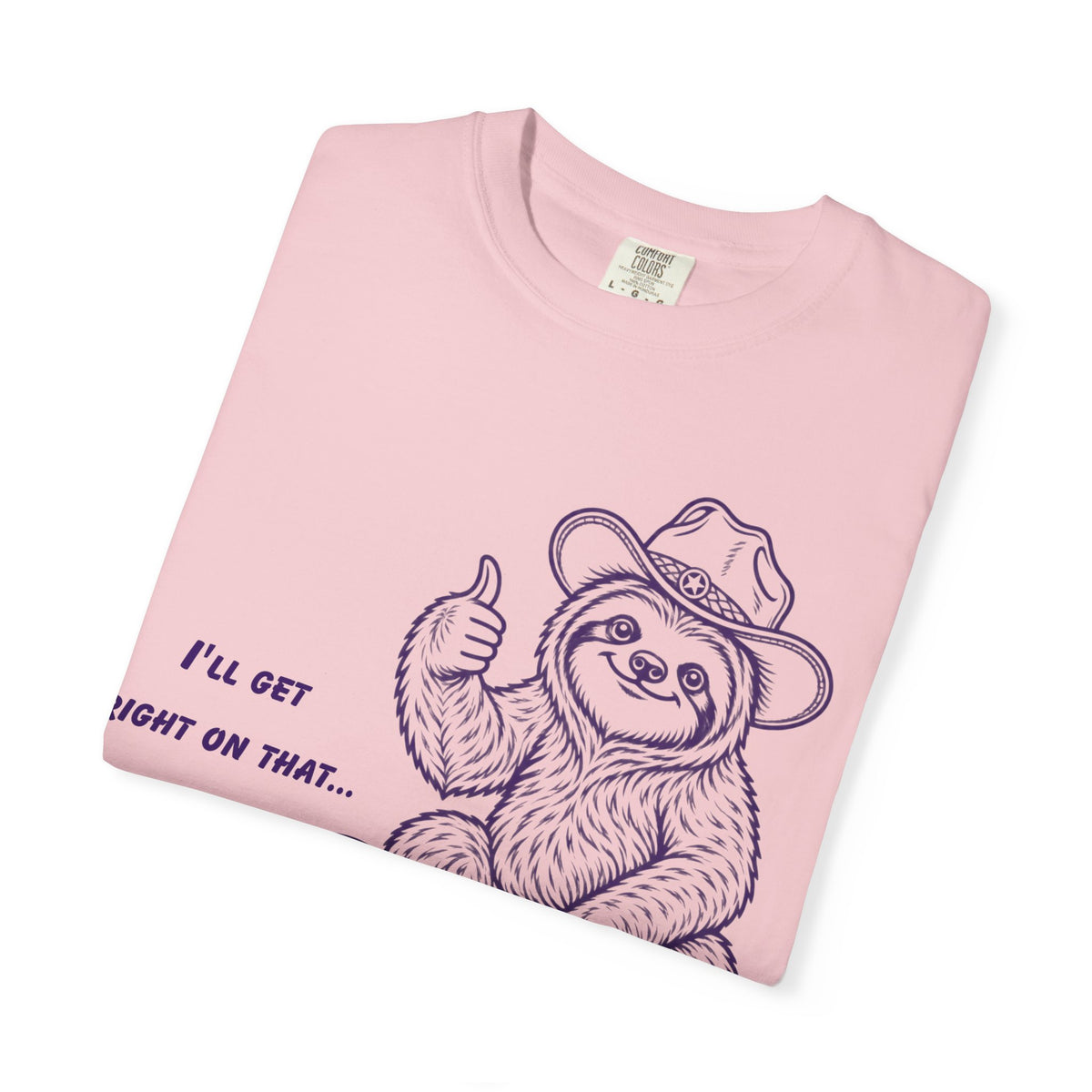Sloth on Turtle T-Shirt – “I’ll Get Right on That” Vintage Graphic Tee