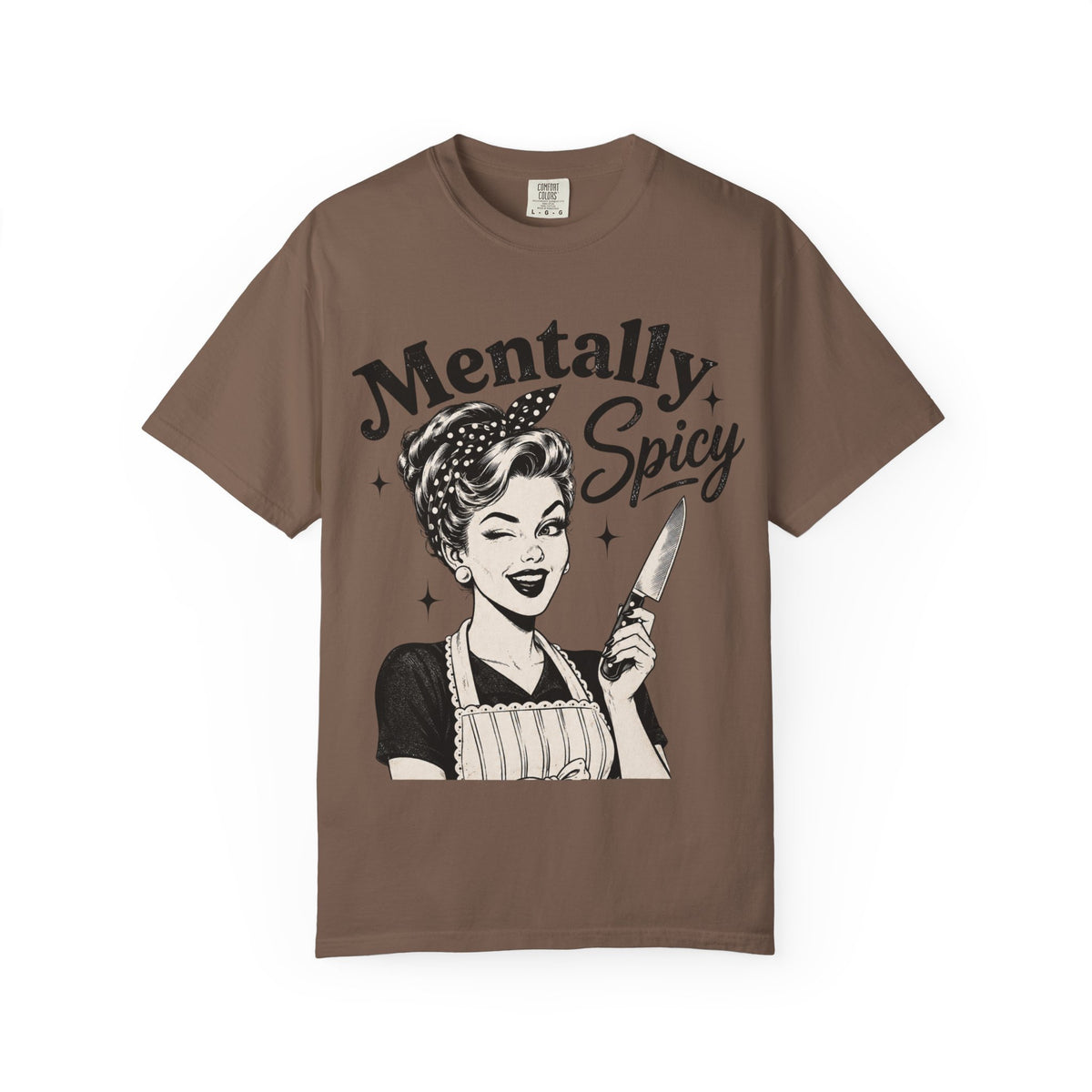 Mentally Spicy T-Shirt — Retro Pinup Chef Graphic Tee