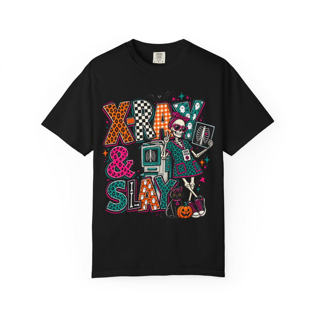 Halloween Floral Witch T-Shirt — "X-Ray & Slay" Graphic Tee