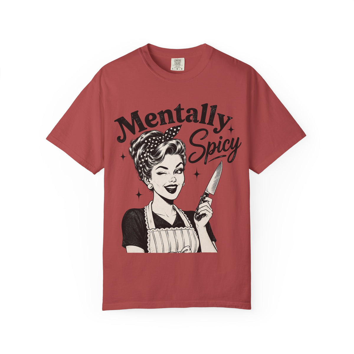 Mentally Spicy T-Shirt — Retro Pinup Chef Graphic Tee