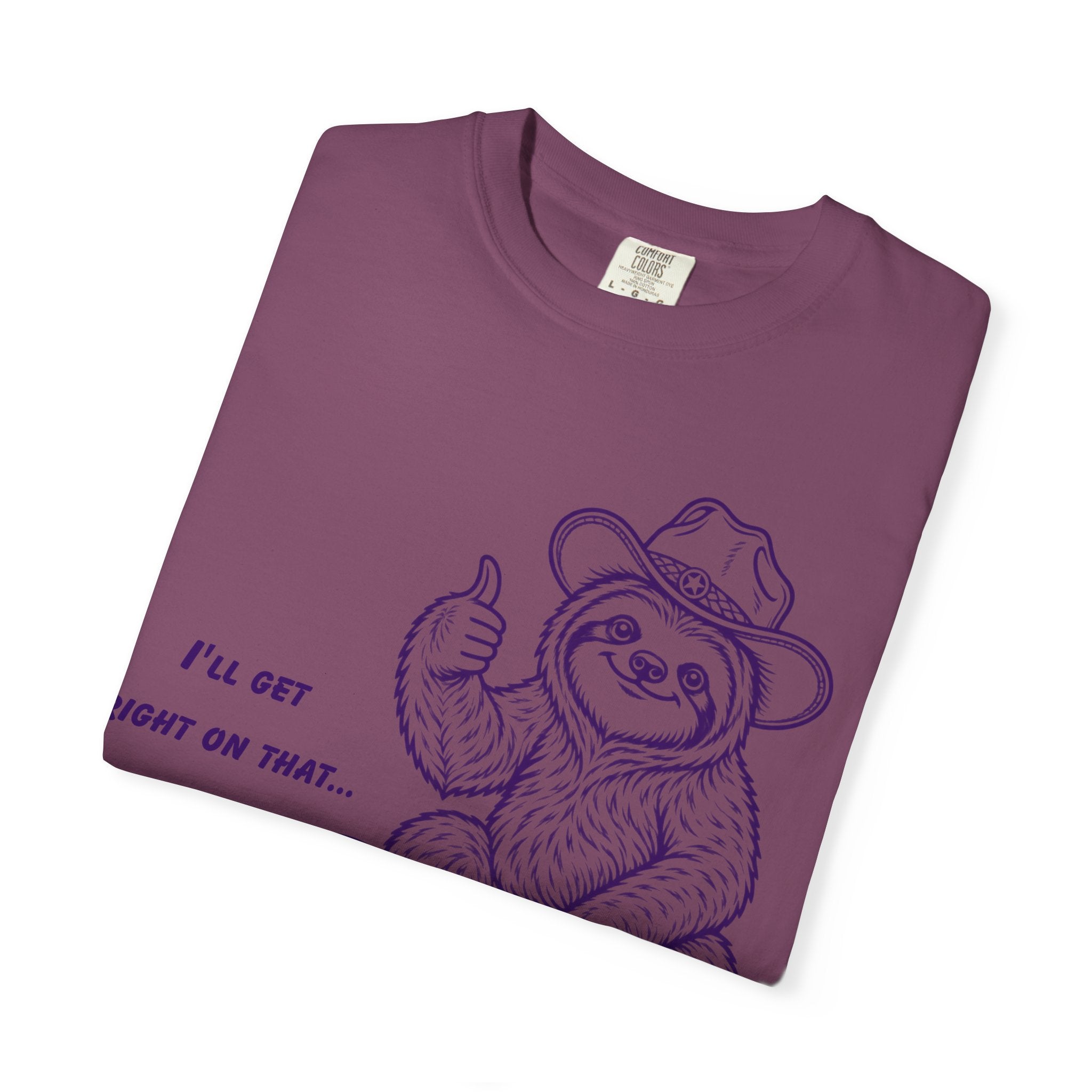 Sloth on Turtle T-Shirt – “I’ll Get Right on That” Vintage Graphic Tee