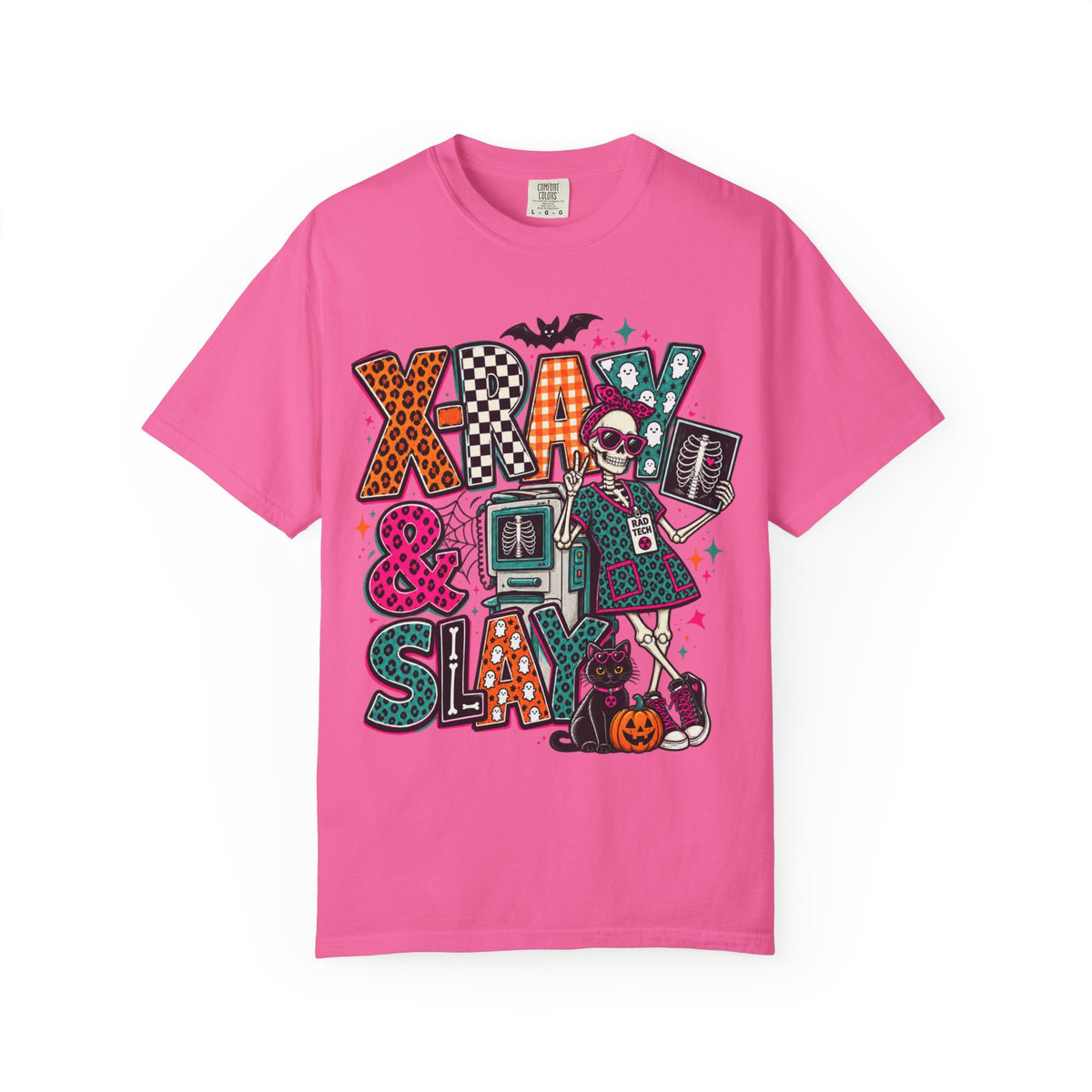 Halloween Floral Witch T-Shirt — "X-Ray & Slay" Graphic Tee