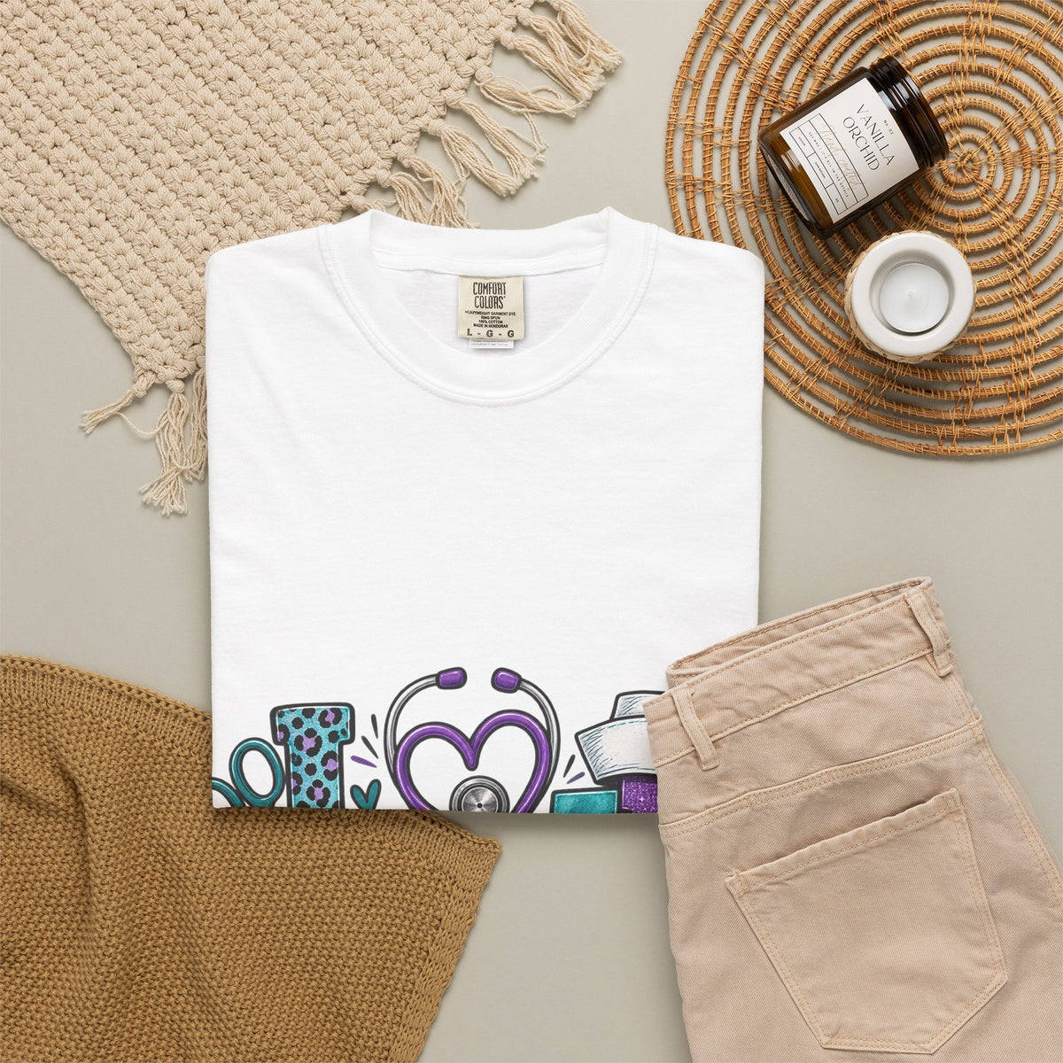 Nurse Love T-Shirt — Medical Hearts, Stethoscope & Scrubs Graphic