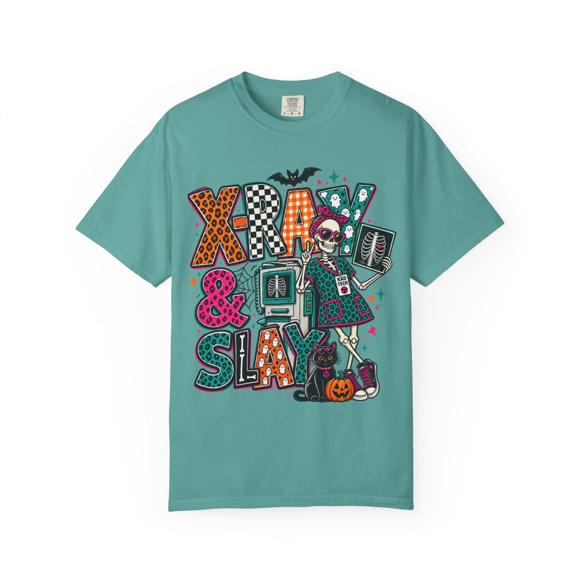 Halloween Floral Witch T-Shirt — "X-Ray & Slay" Graphic Tee