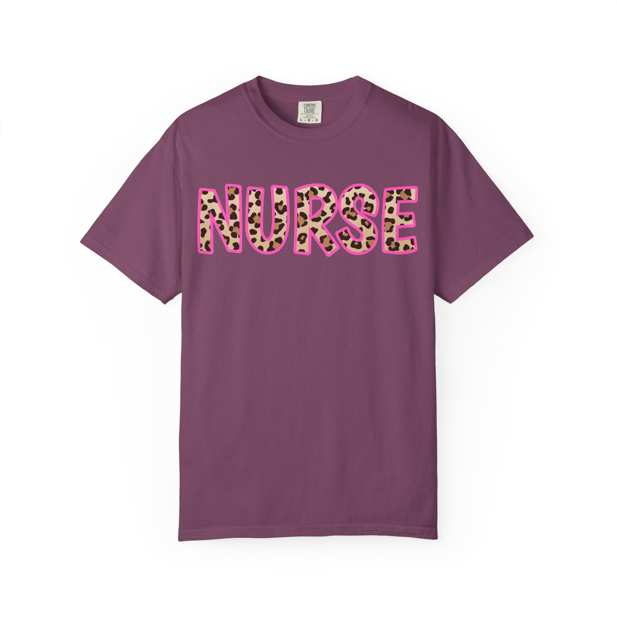 Nurse Leopard Print T-Shirt — Bold Pink Animal Print Nursing Tee