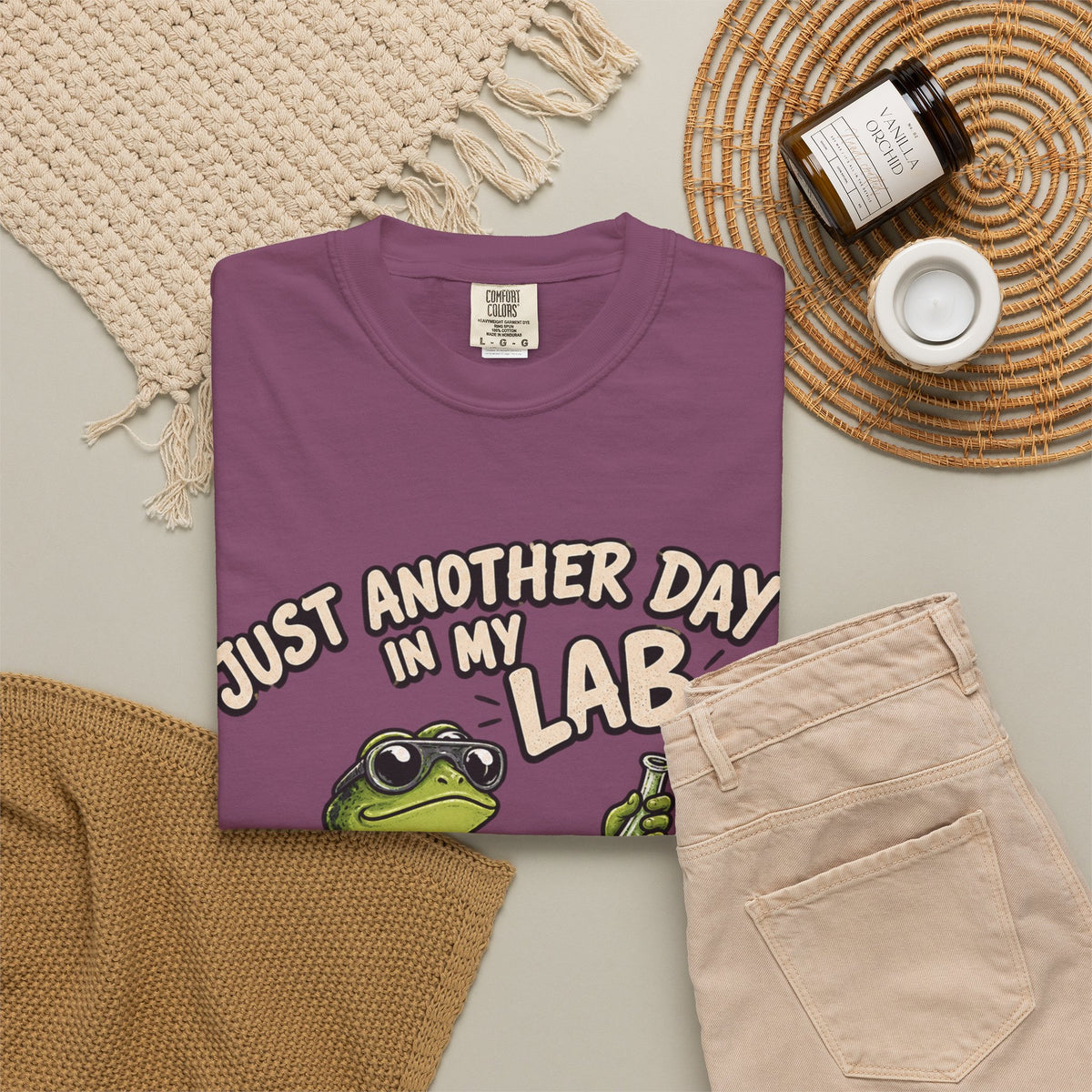 Just Another Day in My Lab Frog T-Shirt — Cute Scientist Amphibian Tee for Lab Lovers