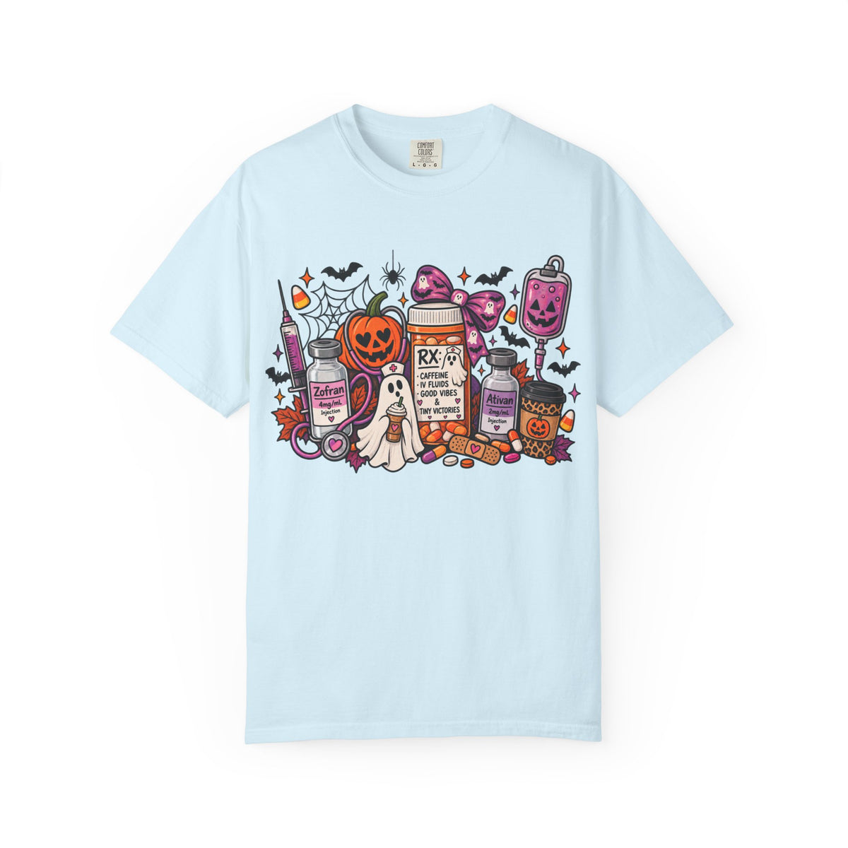 Halloween Pill Bottle T-Shirt — Candy, Pumpkins & Spooky Medicine Design