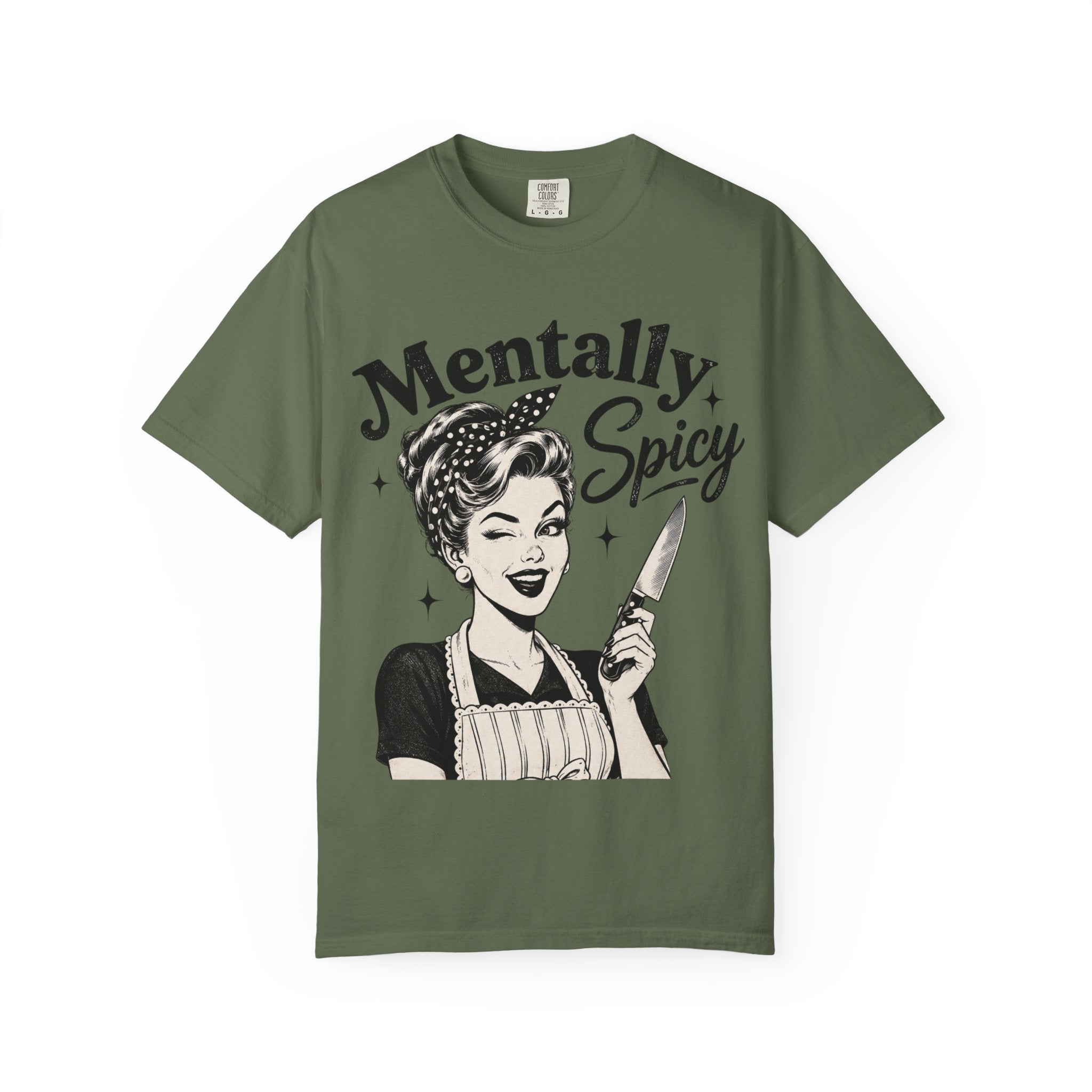 Mentally Spicy T-Shirt — Retro Pinup Chef Graphic Tee