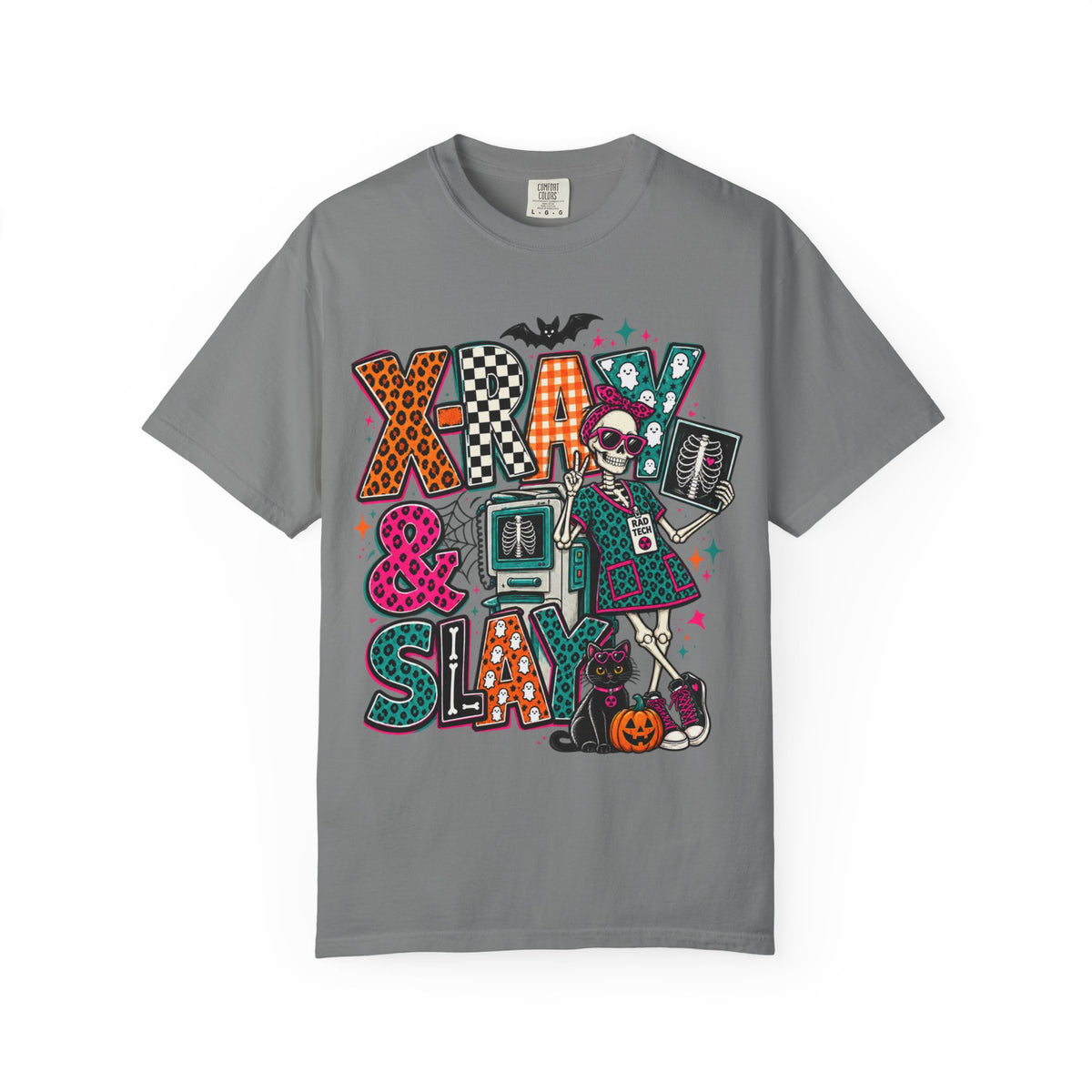 Halloween Floral Witch T-Shirt — "X-Ray & Slay" Graphic Tee