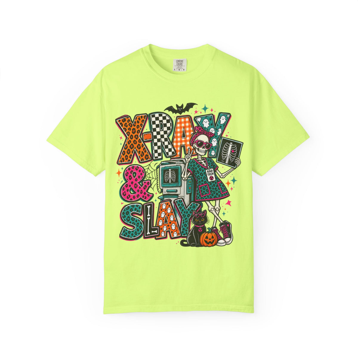 Halloween Floral Witch T-Shirt — "X-Ray & Slay" Graphic Tee