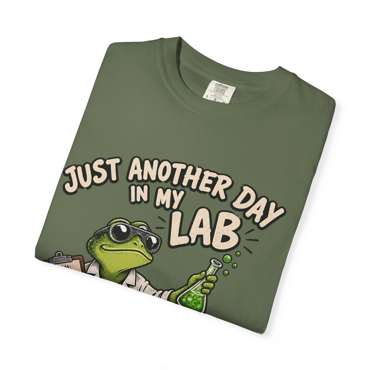 Just Another Day in My Lab Frog T-Shirt — Cute Scientist Amphibian Tee for Lab Lovers