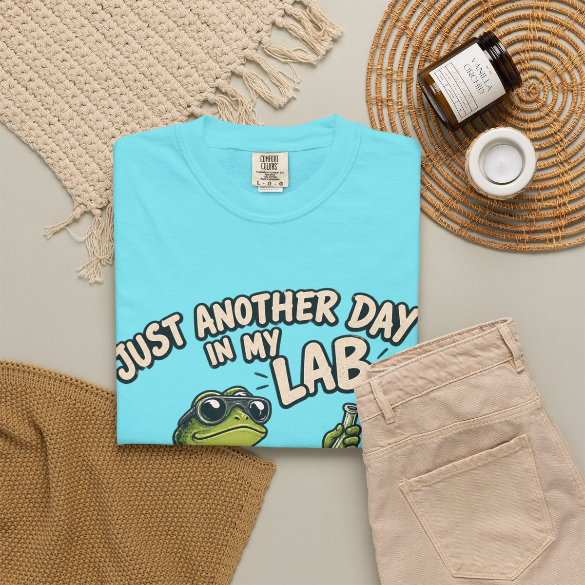 Just Another Day in My Lab Frog T-Shirt — Cute Scientist Amphibian Tee for Lab Lovers